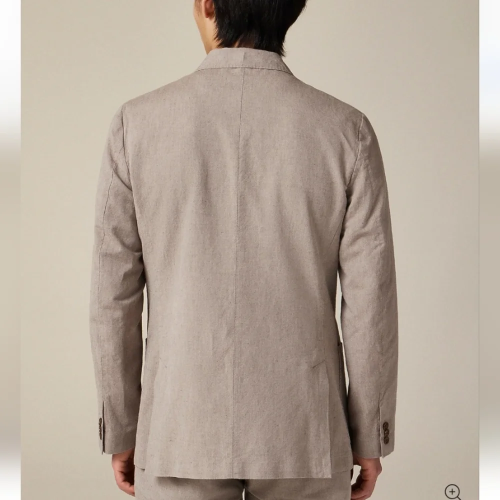 J Crew Ludlow Slim-fit double-breasted suit jacket in Irish cotton-linen blend